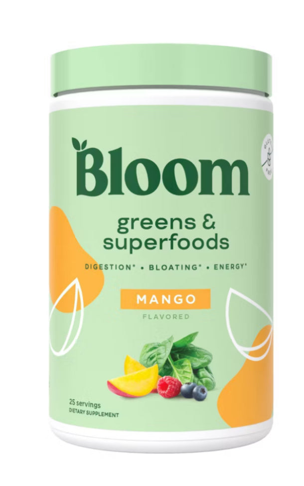 BLOOM NUTRITION Greens and Superfoods Powder - Mango - 4.99oz - 25 Servings
