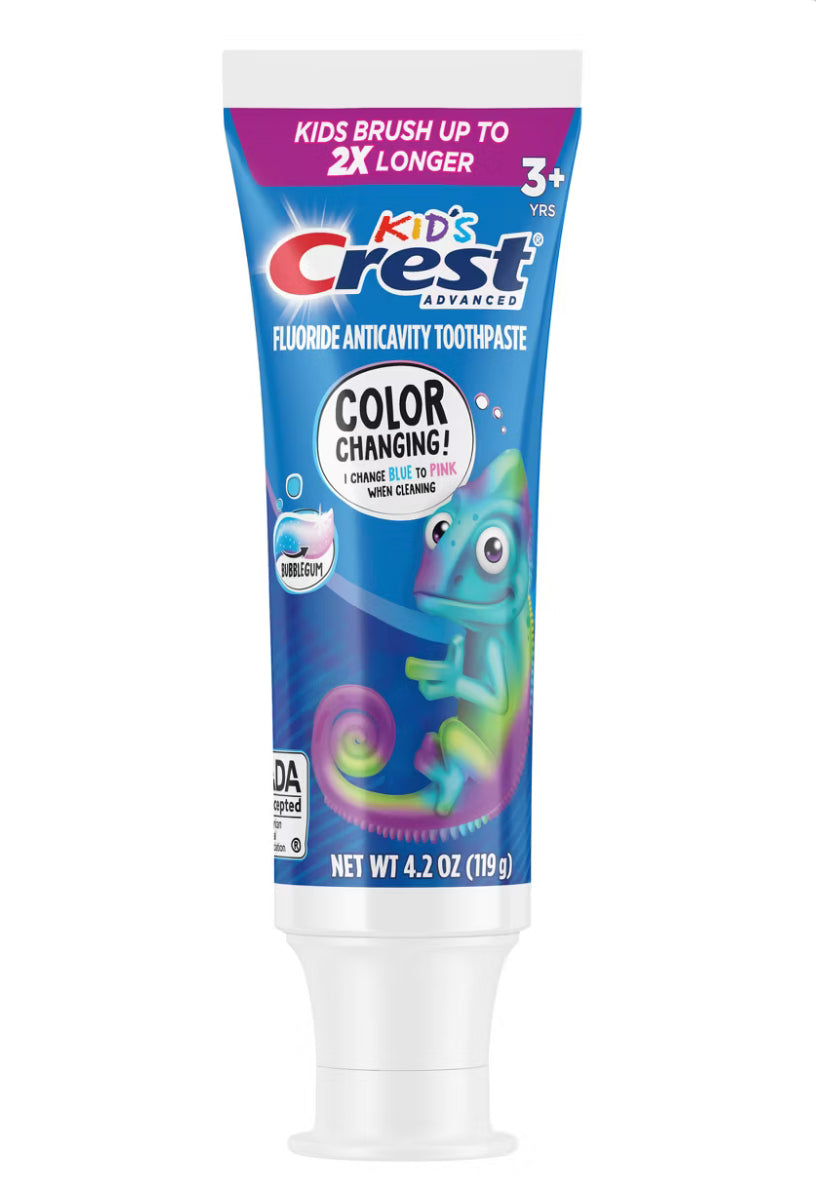 Crest Advanced Kid's Colour Changing Toothpaste - Bubblegum Flavor- 4.2oz