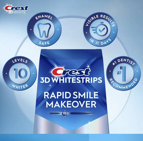 Crest 3D Whitestrips Rapid Smile Makeover Ultra White At-Home Teeth Whitening Kit