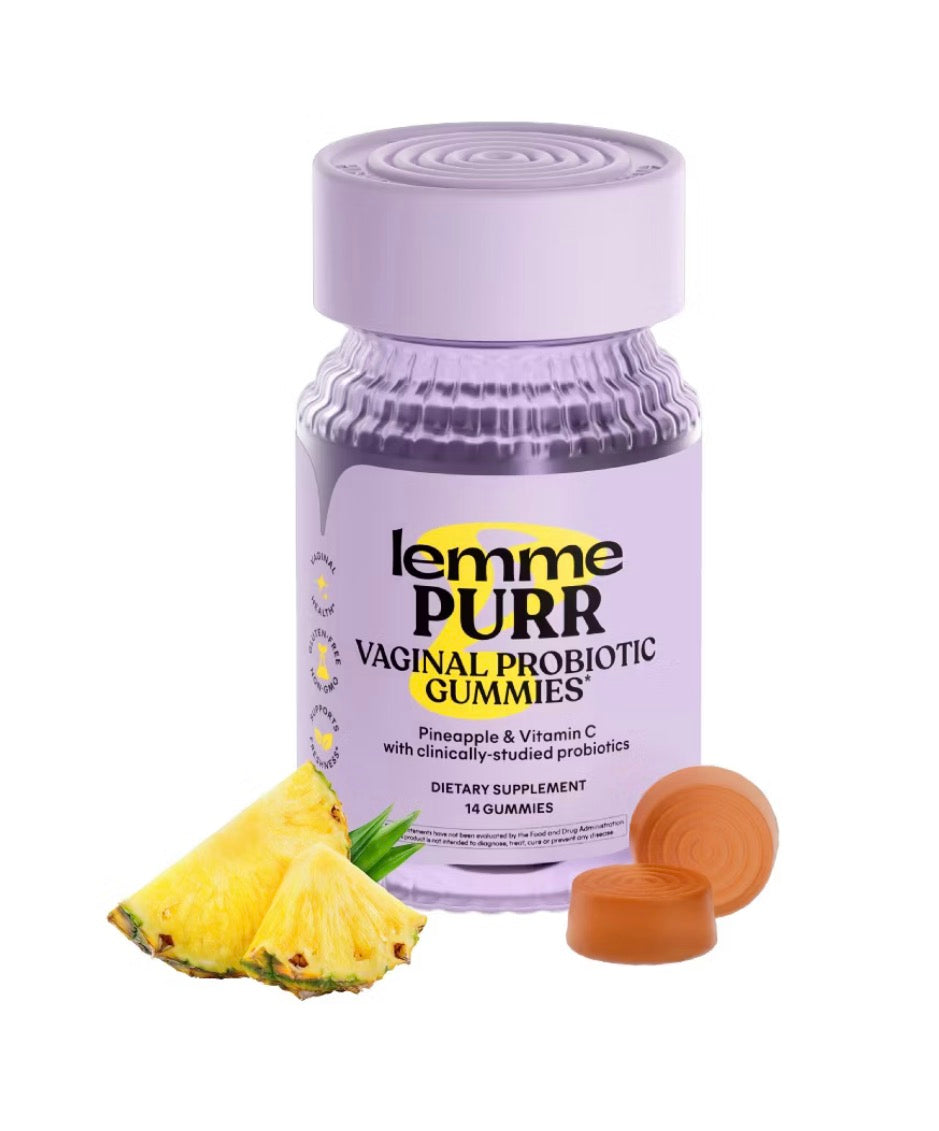 Lemme Purr Vaginal Probiotic Gummies - pH & Odor Support - Pineapple & Vitamin C - Pineapple Flavored - 14ct