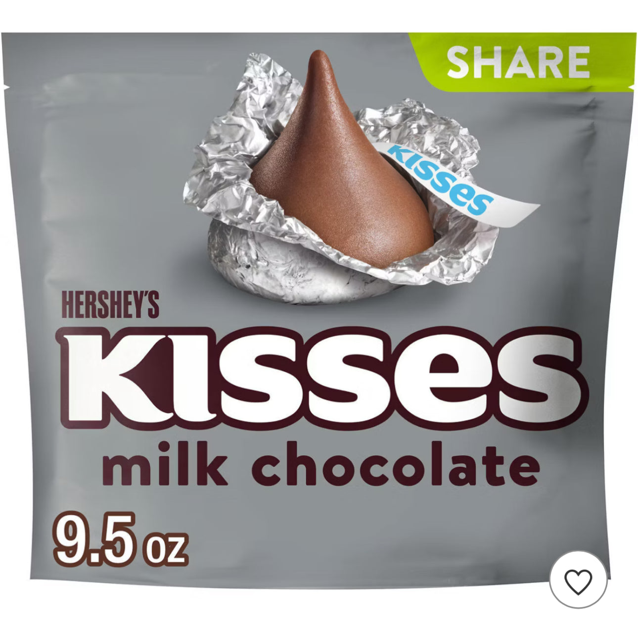 HERSHEY'S Kisses Milk Chocolate Candy - Sharing Bag 9.5oz