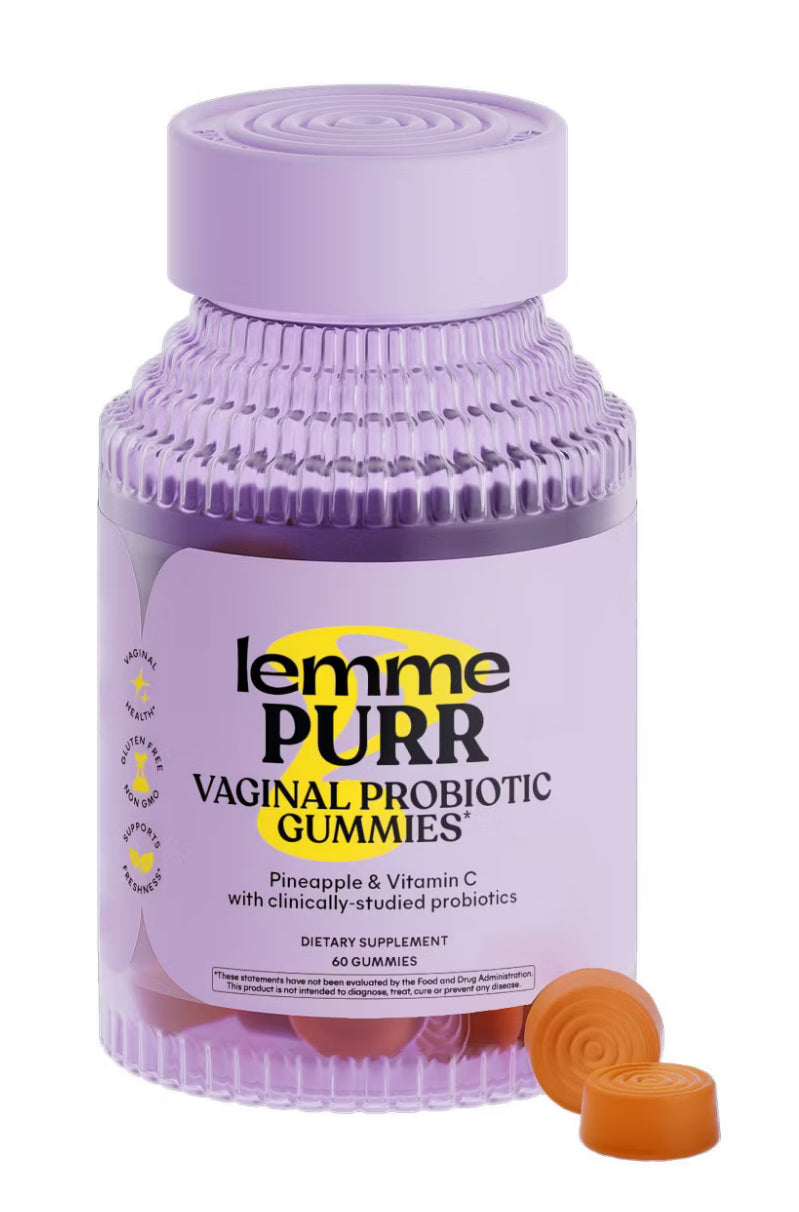 Lemme Purr Vaginal Probiotic Gummies - pH & Odor Support - Pineapple & Vitamin C - Pineapple Flavored - 60ct