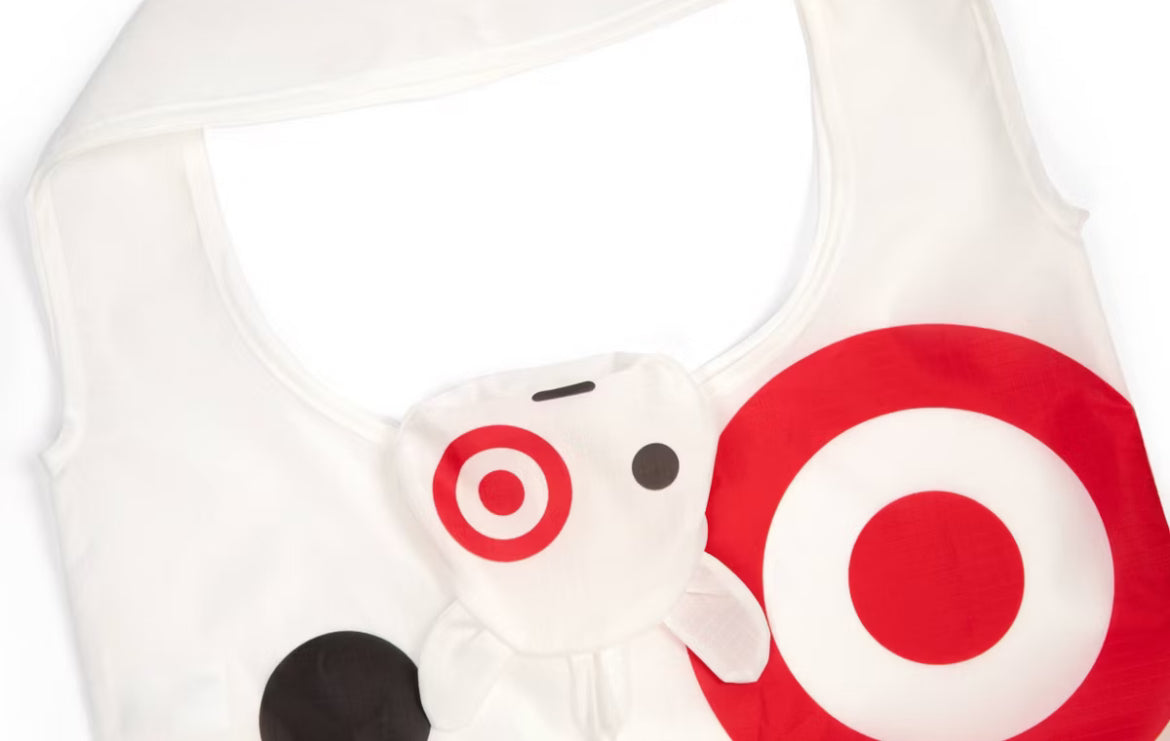 Target Exclusive Reusable Bag Foldable Pocket Bag Bullseye Dog