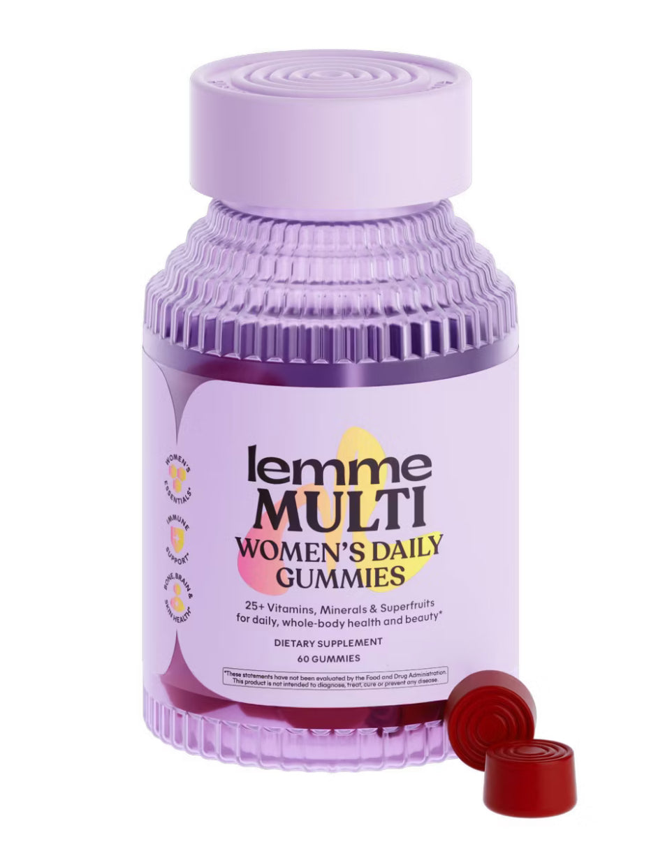 Lemme Multi Daily Gummies - Essential Daily Wellness Support - 25+ Vitamins & Minerals - Raspberry Orange Flavor - 60ct