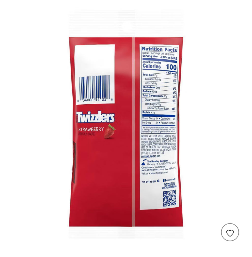 Twizzlers Twists Strawberry Licorice Candy - 7oz