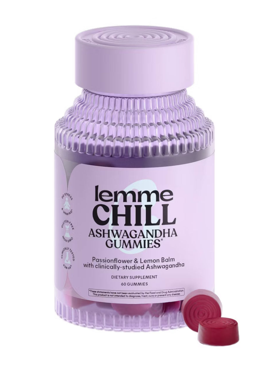 Lemme Chill Ashwagandha Gummies - Stress & Cortisol Support - Mixed Fruit Flavored - 60ct