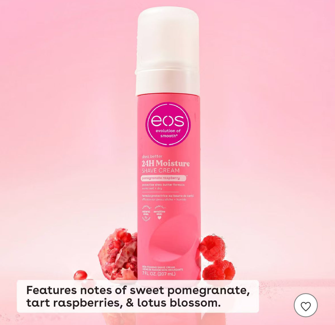 eos Shea Better Women's Shave Cream - Pomegranate Raspberry - 7 fl oz
