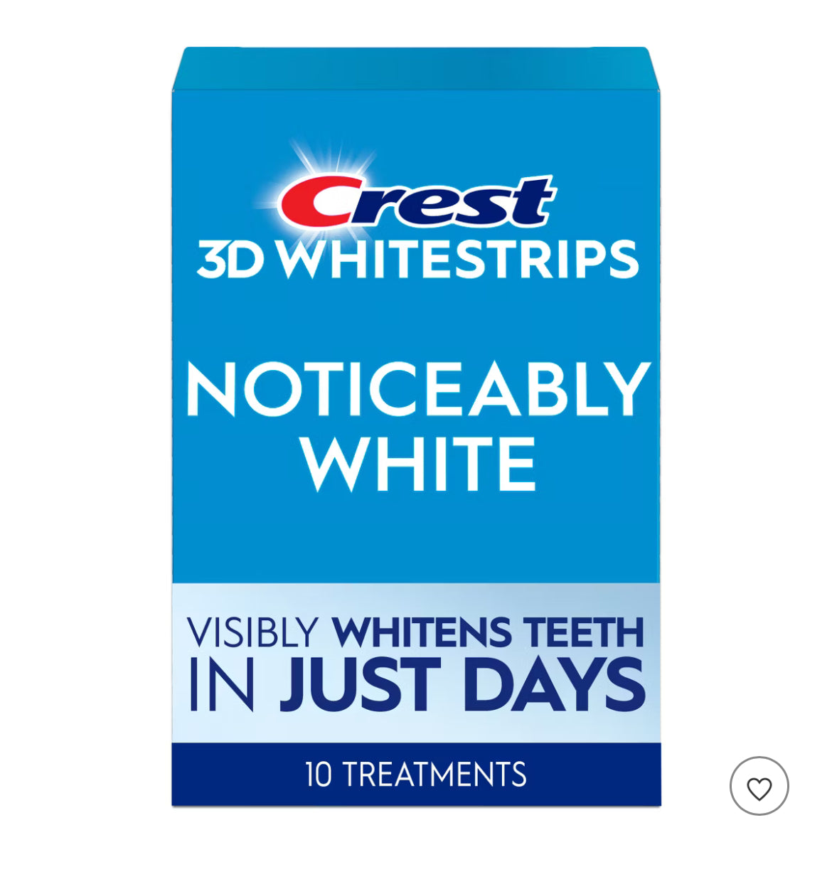 Crest 3DWhitestrips Noticeably White At-home Teeth Whitening Kit - 10 Treatments