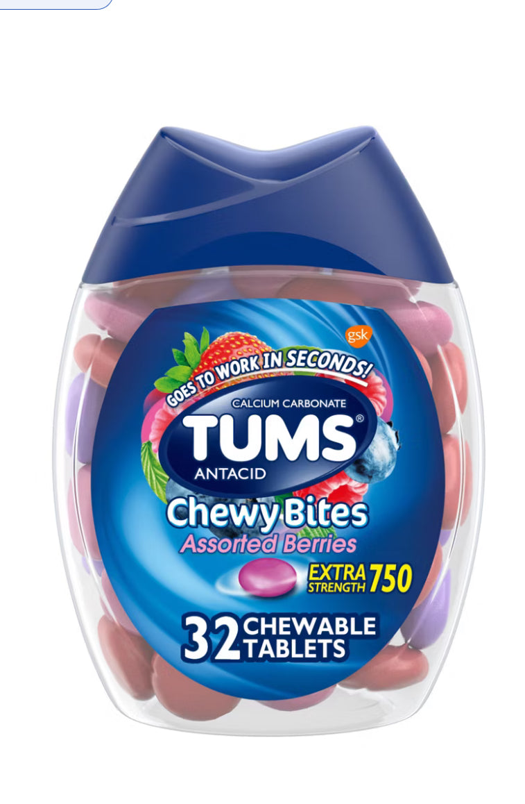 Tums Chewy Bites Extra Strength Antacid Assorted Berry 32ct