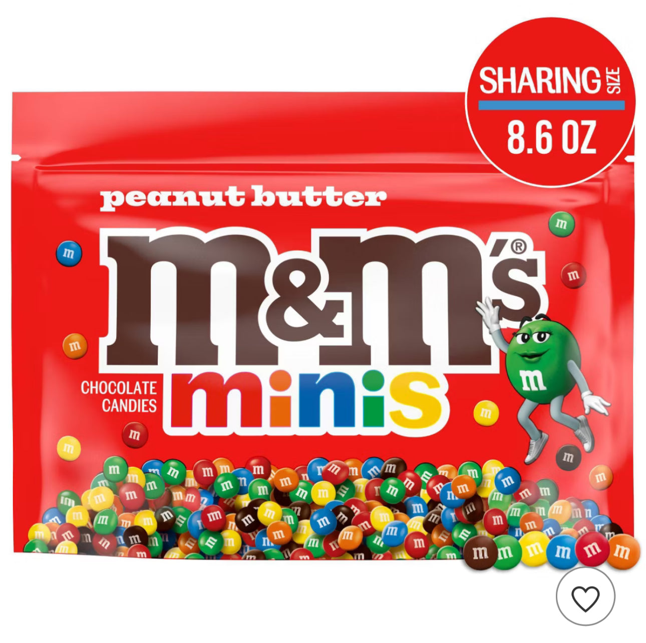 M&M'S Peanut Butter Minis Chocolate Candy Bag Share Size - 8.6oz