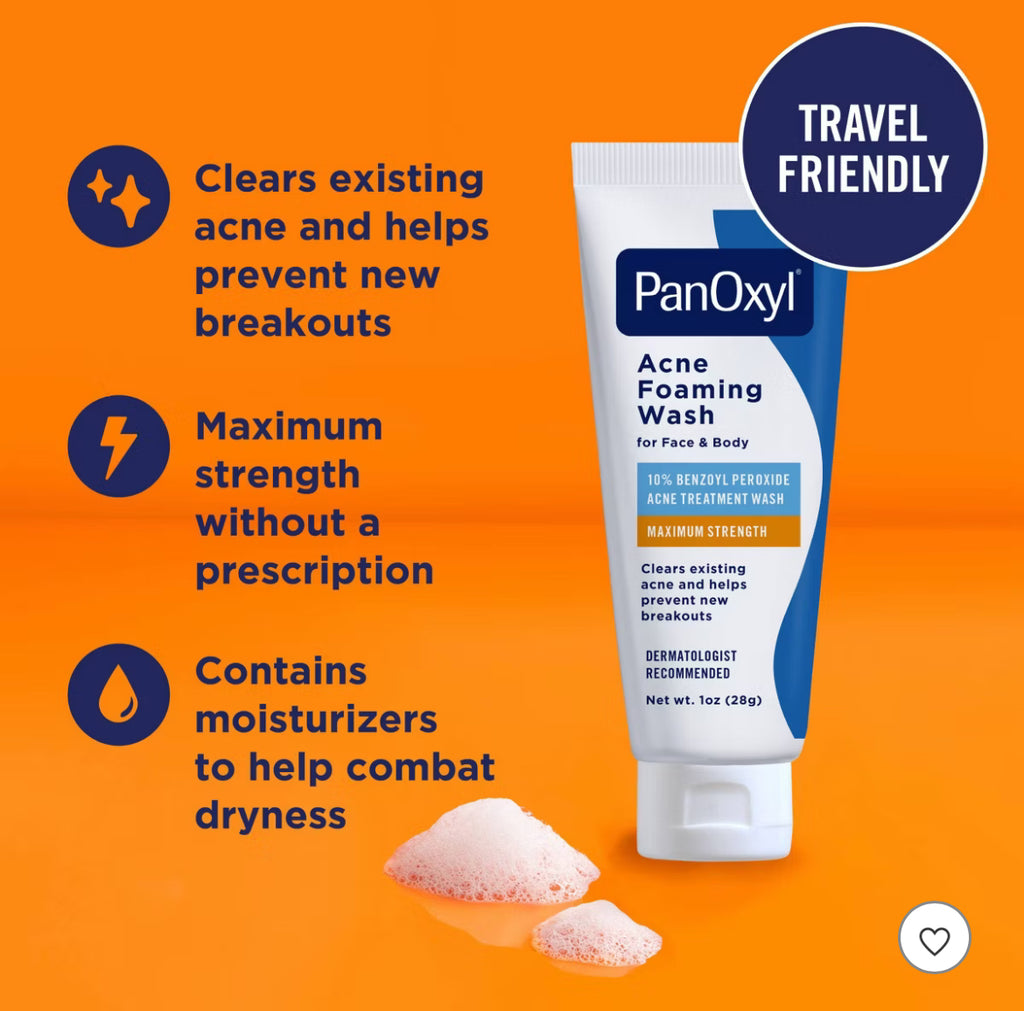 PanOxyl Benzoyl Peroxide Acne Foaming Wash Travel Size - 1oz