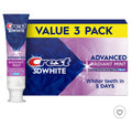 Crest 3D White Advanced Teeth Whitening Toothpaste - Radiant Mint - 3.3oz/3pk: Contains Fl ￼