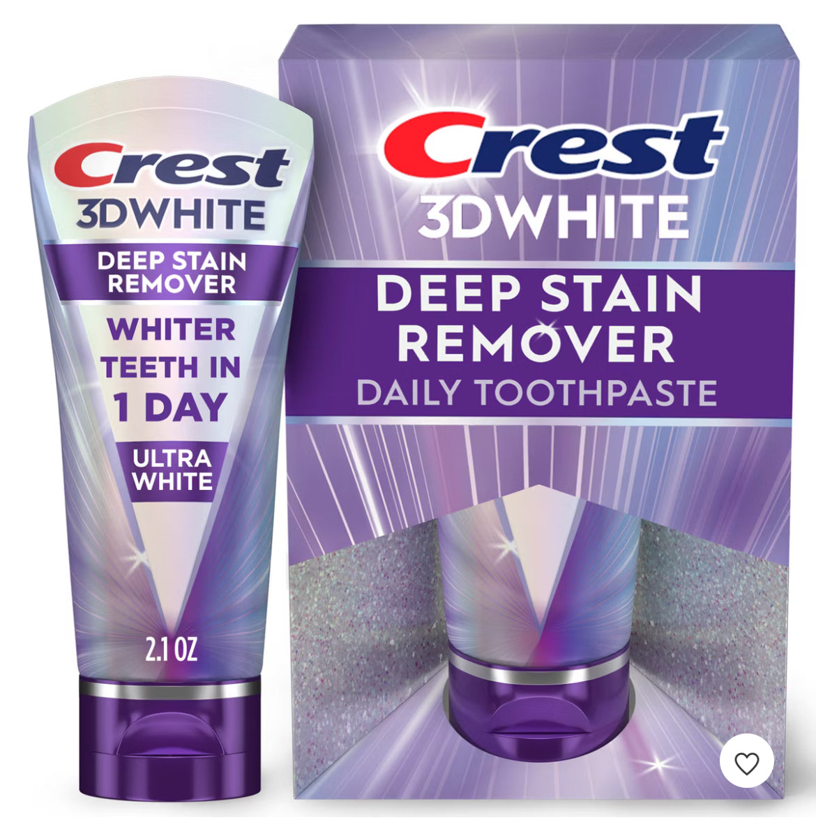 Crest 3D White Deep Stain Remover Daily Toothpaste - Ultra White - 2.1oz