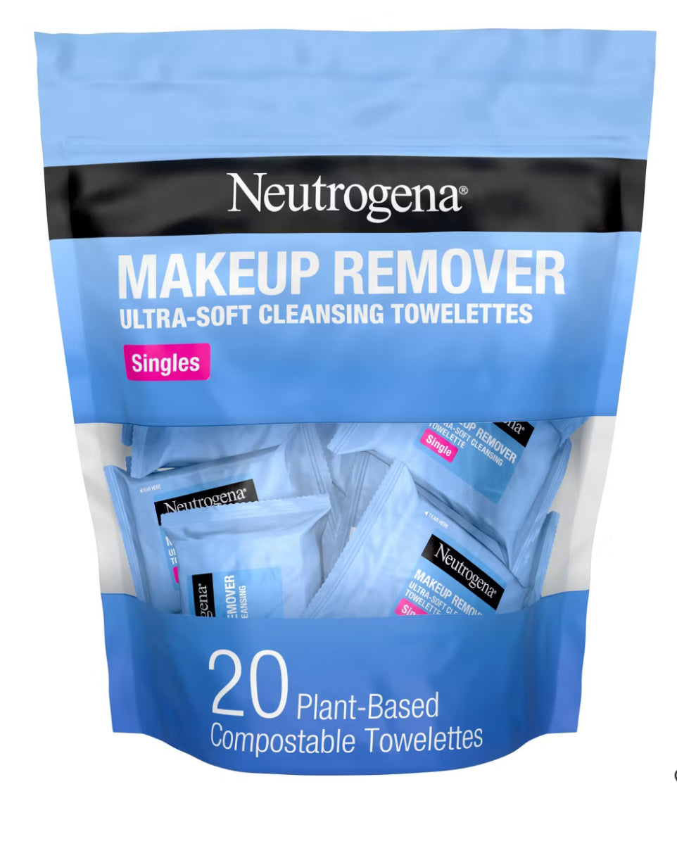 Neutrogena Makeup Remover Wipes - Ultra Soft Micellar Facial Cleansing - Singles - 20ct