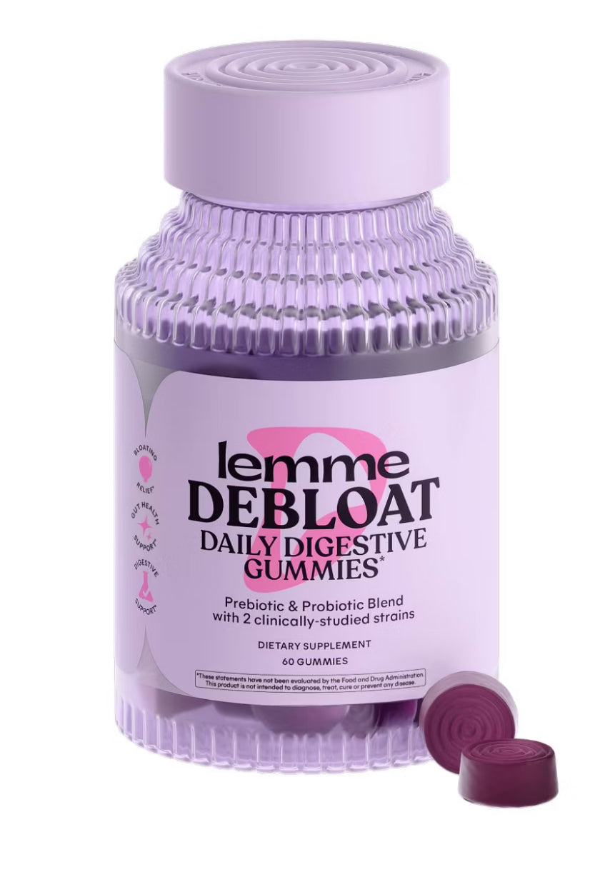 Lemme Debloat Pre + Probiotic Gummies - Bloat Support & Digestion - Blackberry Flavor - 60ct